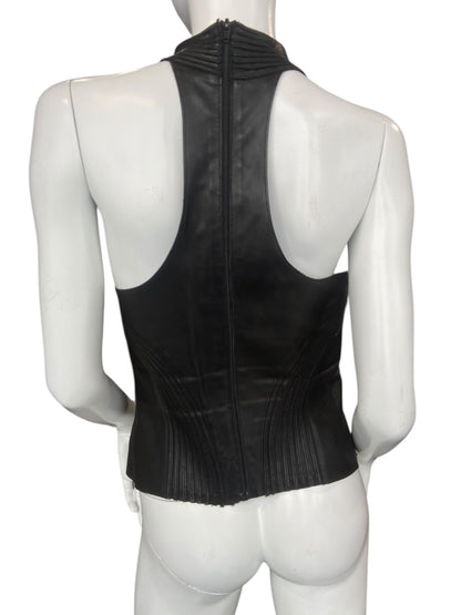 JITROIS LEATHER SILK TOP