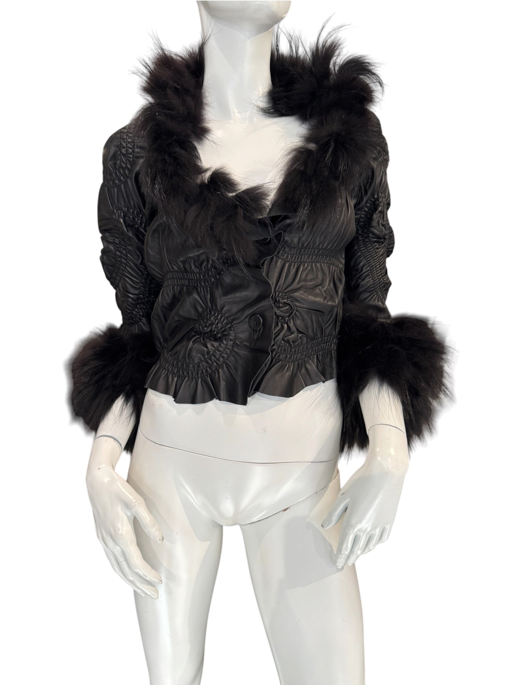 JITROIS LEATHER & FUR JACKET