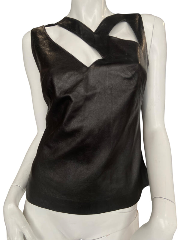 PLEIN SUD LEATHER TOP