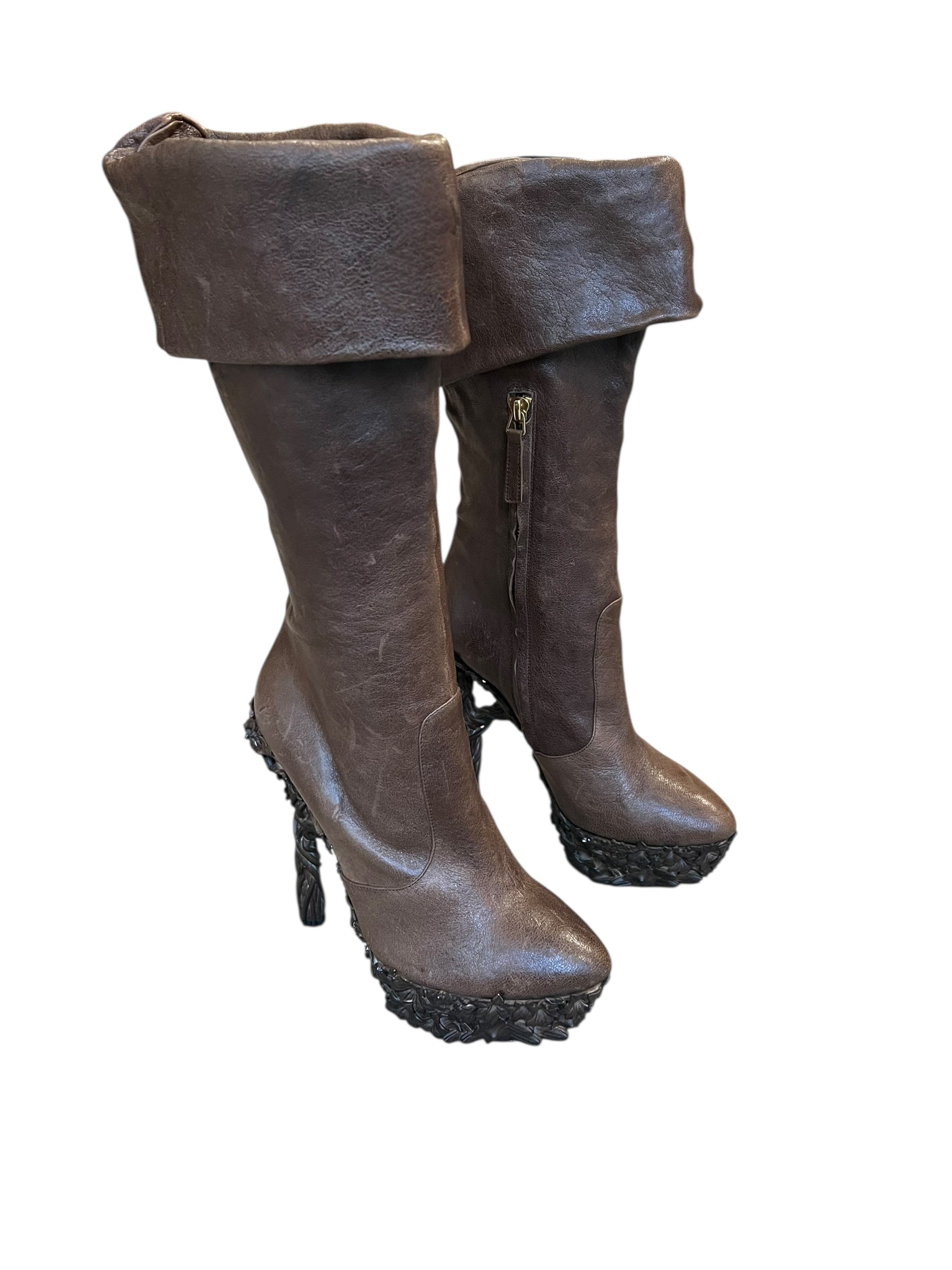 ALEXANDER MCQUEEN F/W 2010 LEATHER BOOTS