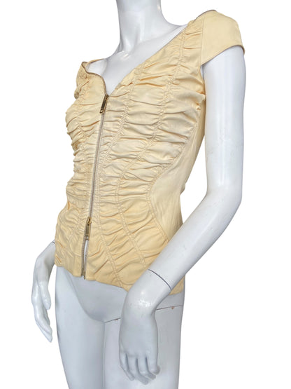 JITROIS LEATHER ZIP TOP