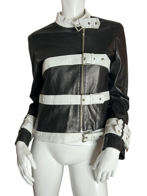 ALAN GERARD MULTI BELT LEATHER JACKET