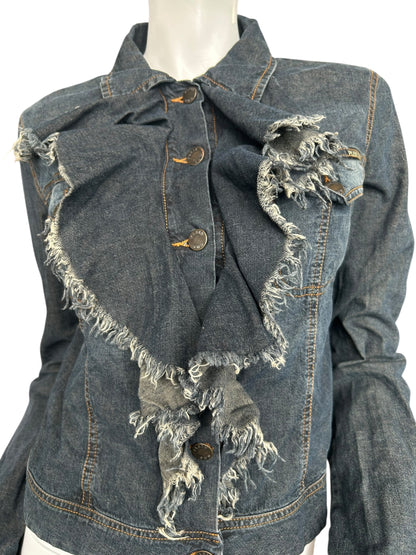 PLEIN SUD DENIM RUCHED JACKET