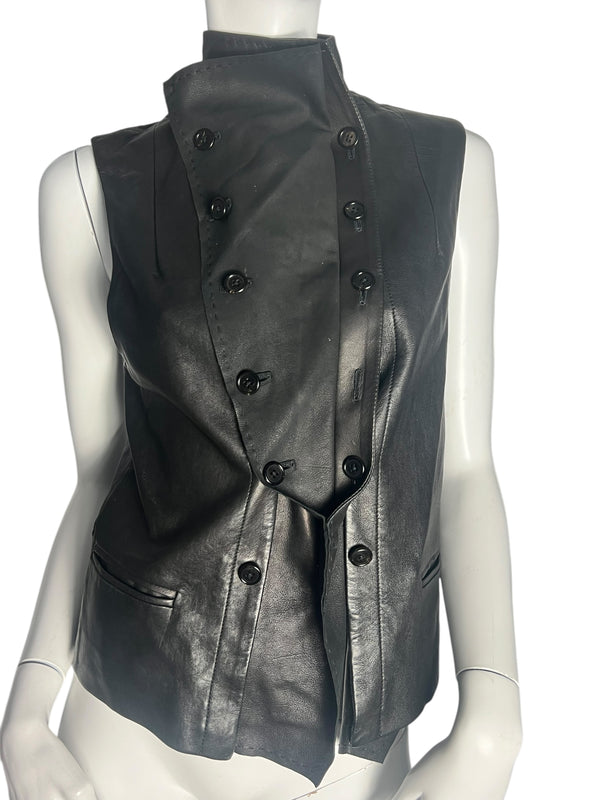 ANN DEMEULEMEESTER SLEEVELESS LEATHER JACKET