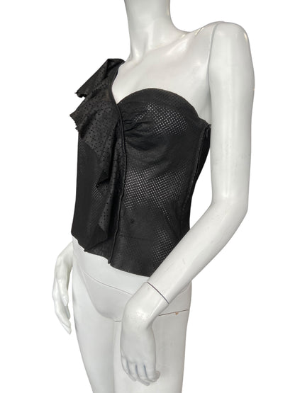 PLEIN SUD LEATHER S/S 2002 ASYMETRICAL TOP