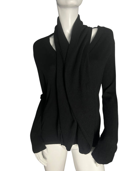 ALEXANDER MCQUEEN CASHMERE SCARF NECK PULLOVER