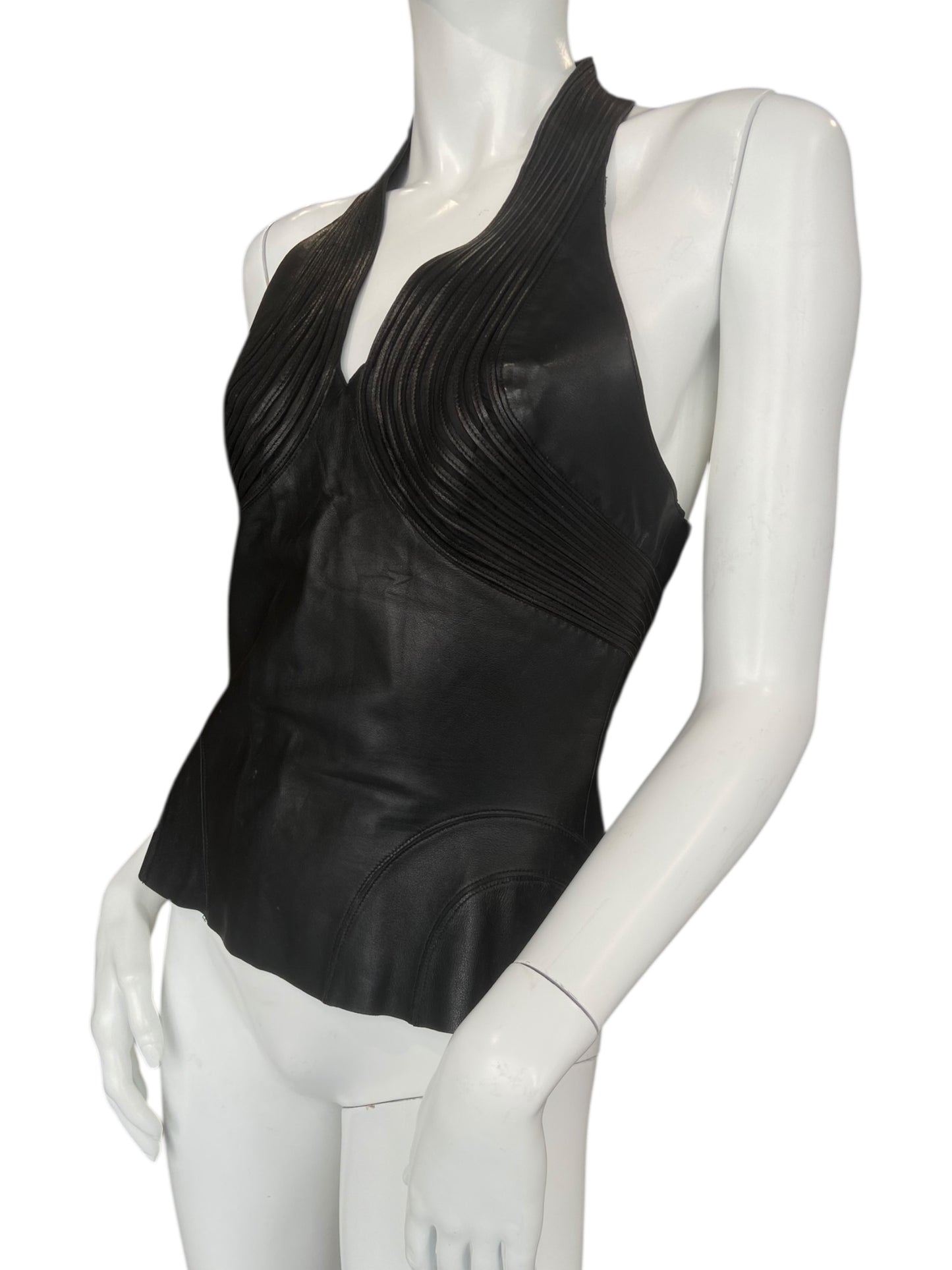 JITROIS LEATHER SILK TOP