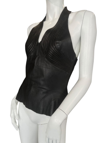 JITROIS LEATHER SILK TOP