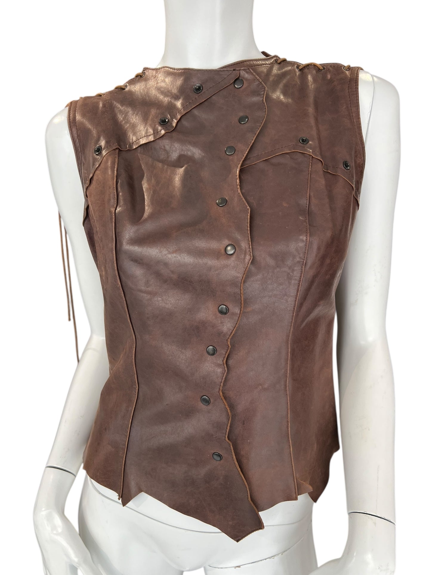 PLEIN SUD LEATHER TOP