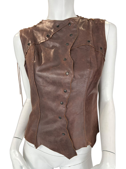 PLEIN SUD LEATHER TOP