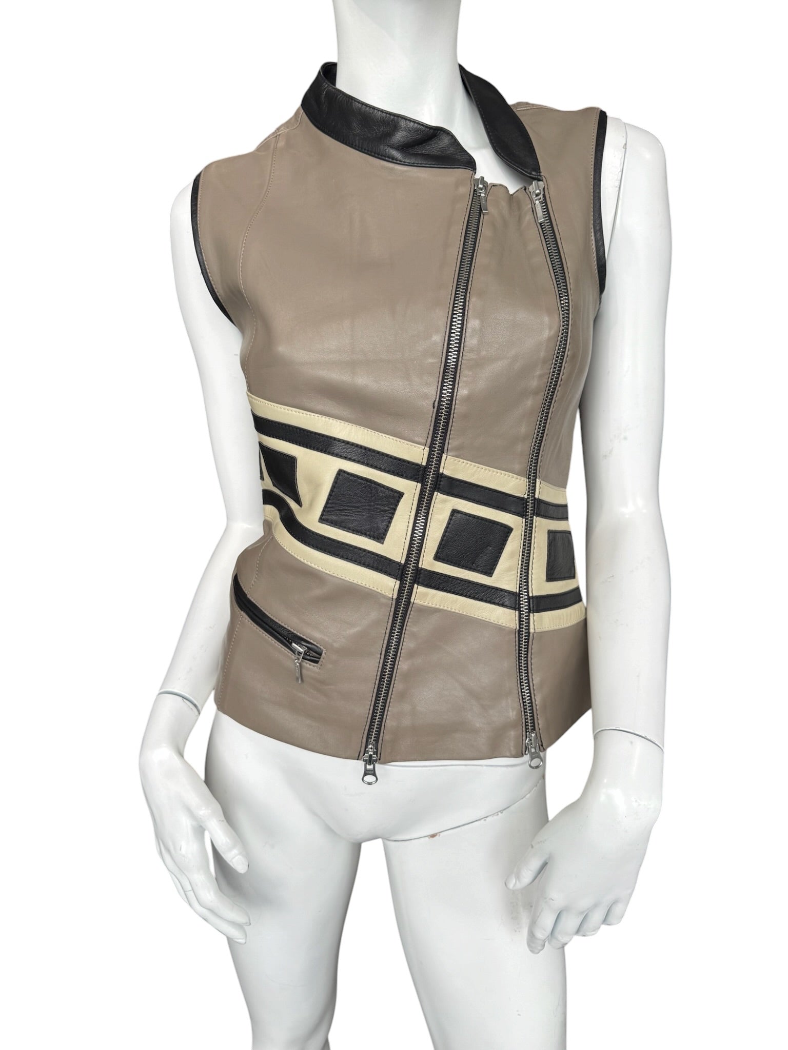 PLEIN SUD S/S 2004 LEATHER VEST