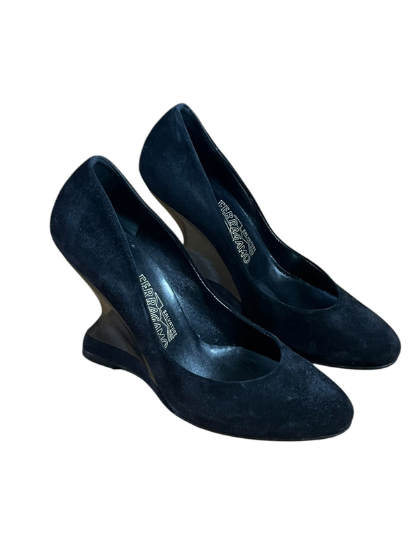 SALVATORE FERRAGAMO SUEDE WEDGE