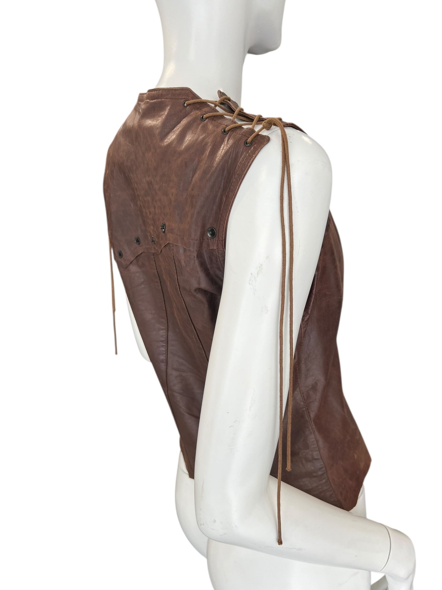 PLEIN SUD LEATHER TOP