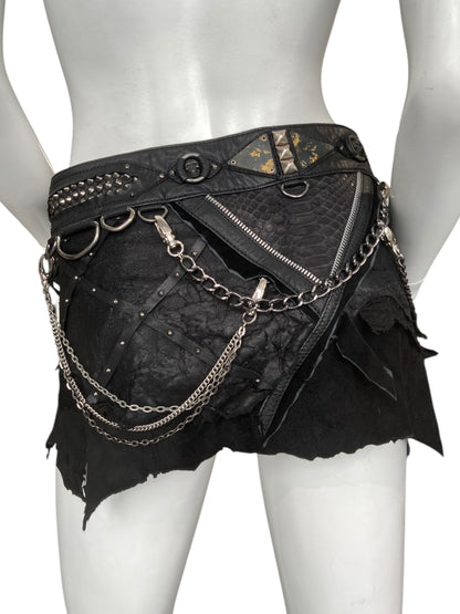 VINTAGE LEATHER MINI SKIRT
