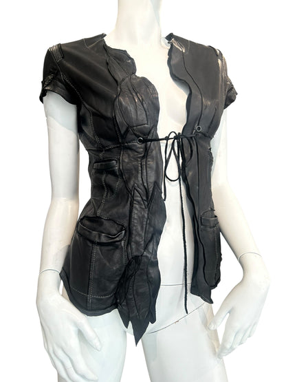 LE CUIR PERDU PATCHED UP LEATHER VEST