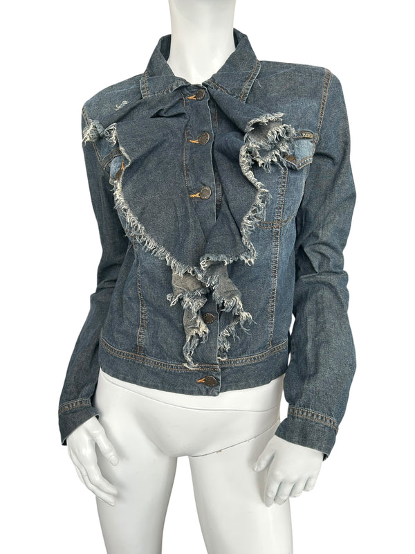 PLEIN SUD DENIM RUCHED JACKET