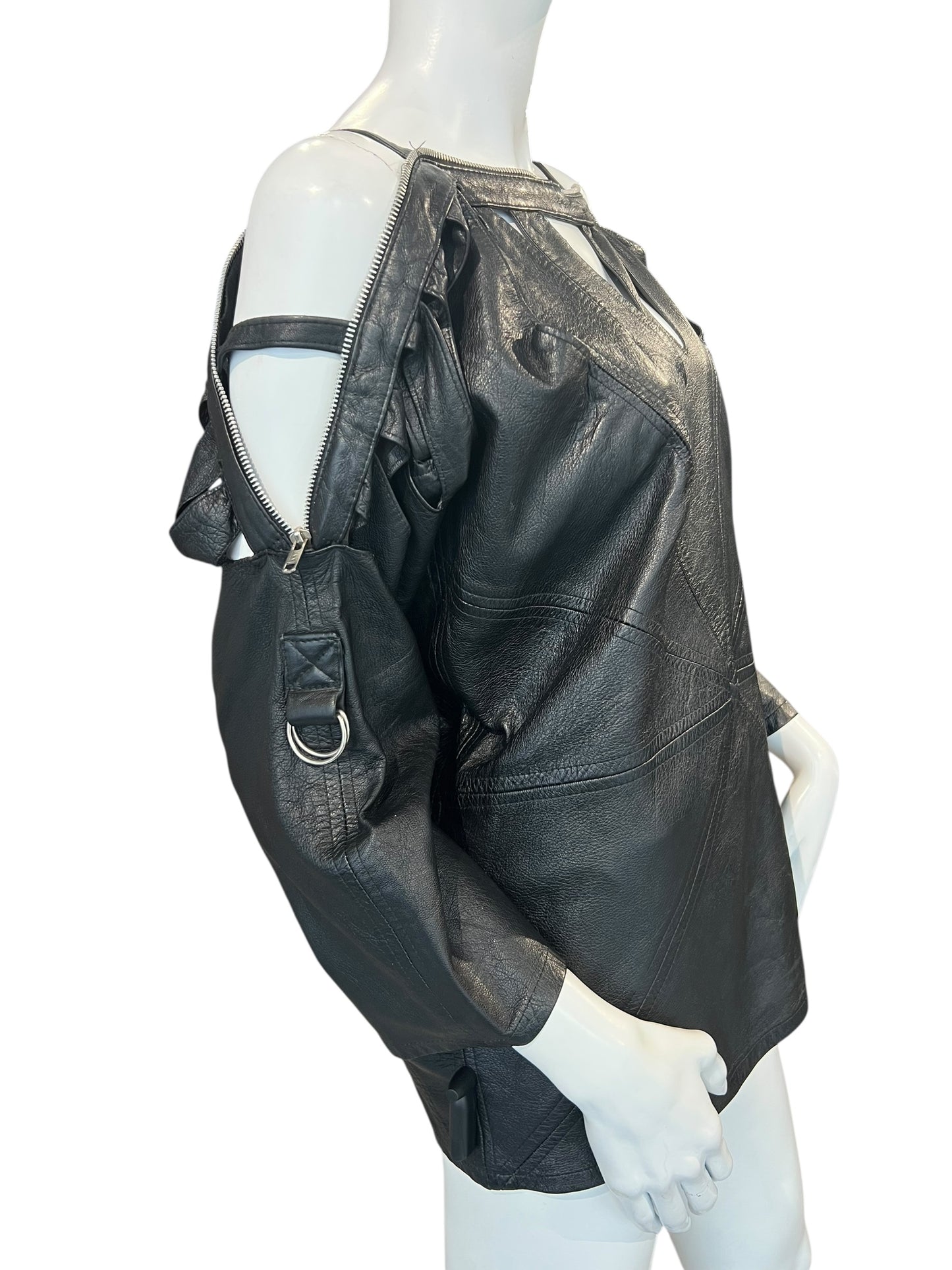 PLEIN SUD LEATHER ZIP TOP