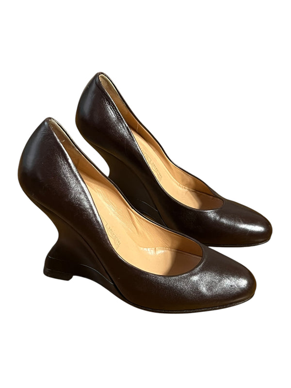 SALVATORE FERRAGAMO LEATHER WEDGE HEELS