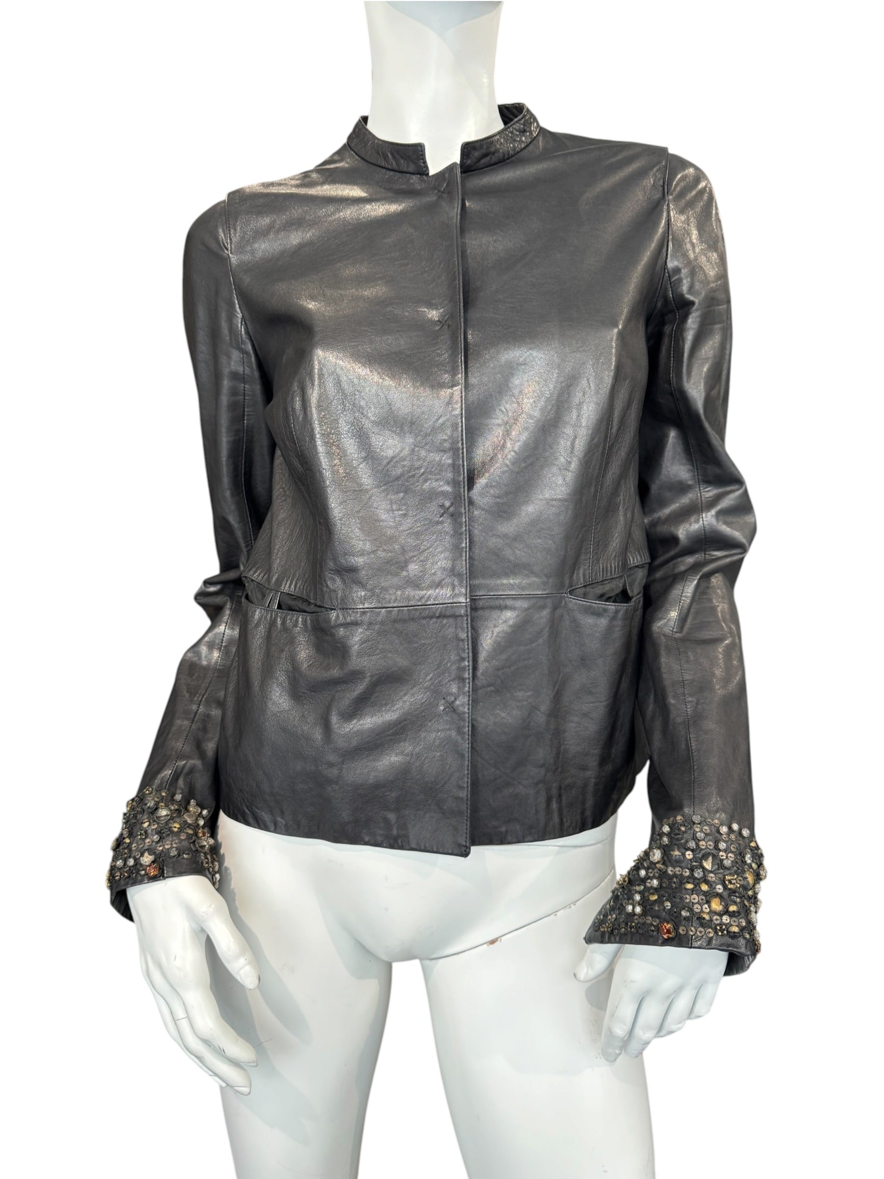 GIVENCHY BEADED LEATHER JACKET