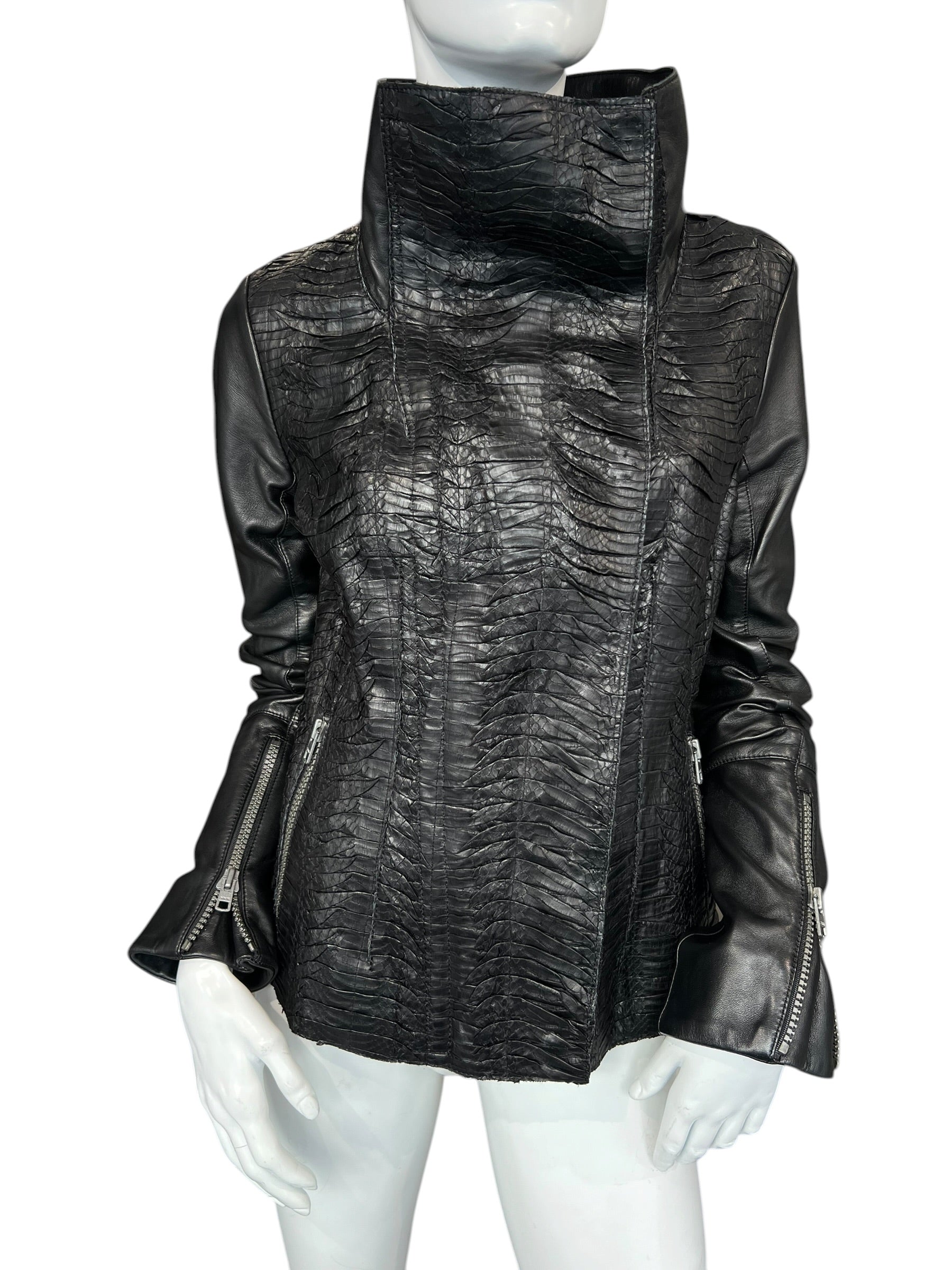 SYLVIE SCHIMMEL PYTHON LEATHER JACKET