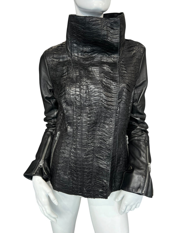 SYLVIE SCHIMMEL PYTHON LEATHER JACKET
