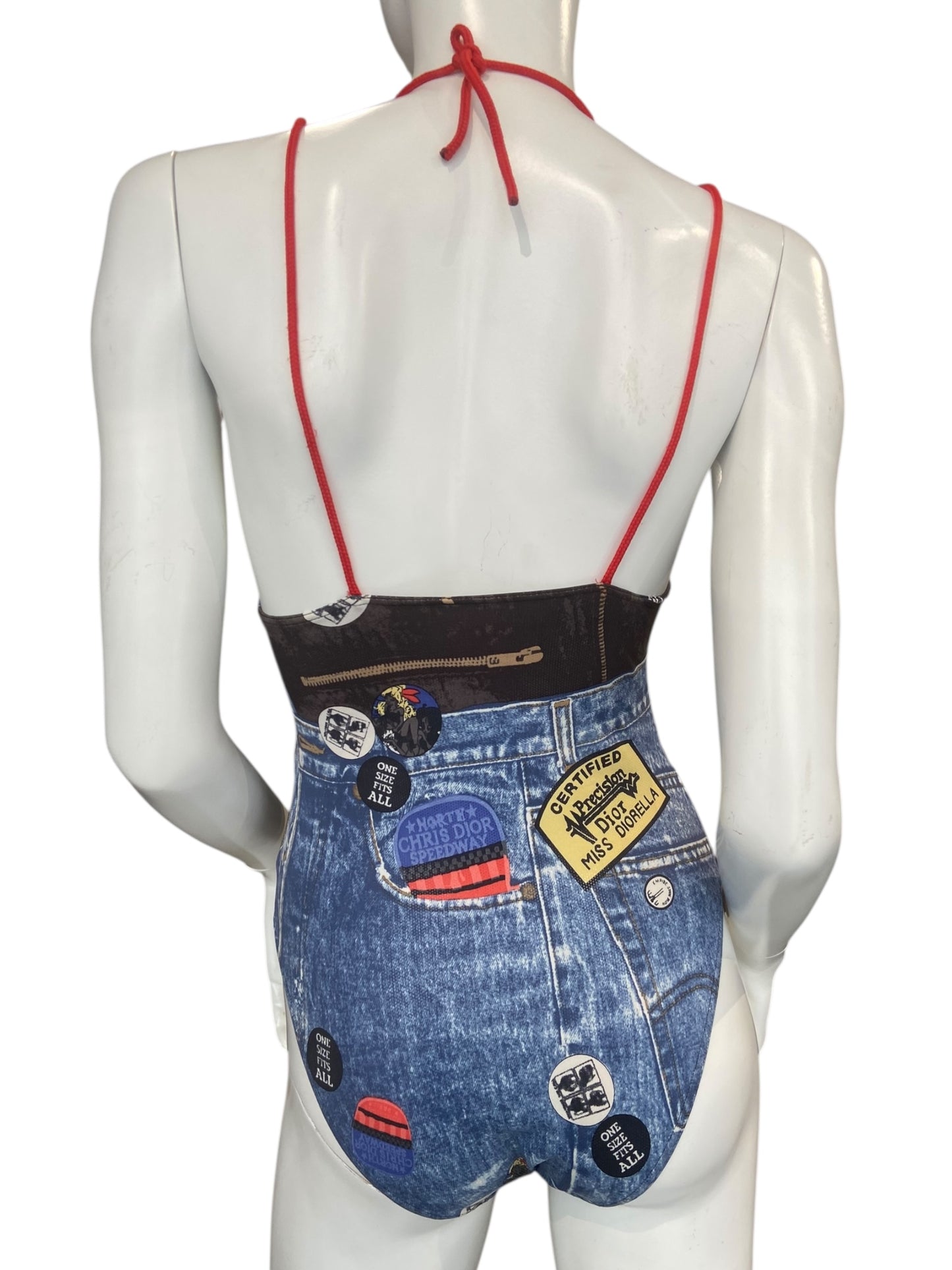 CHRISTIAN DIOR F/W 2001 TROMPE L’ŒIL DENIM SWIMSUIT