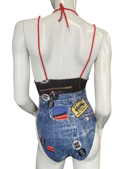 CHRISTIAN DIOR F/W 2001 TROMPE L’ŒIL DENIM SWIMSUIT