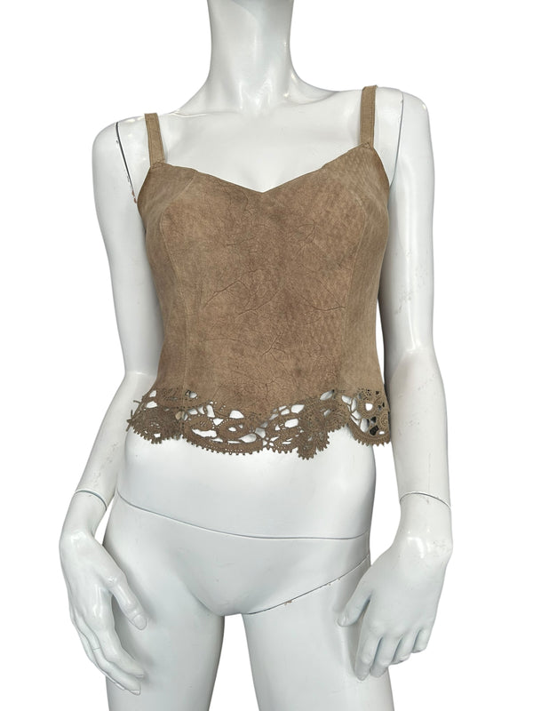 MARIELLA BURANI LEATHER CORSET TOP