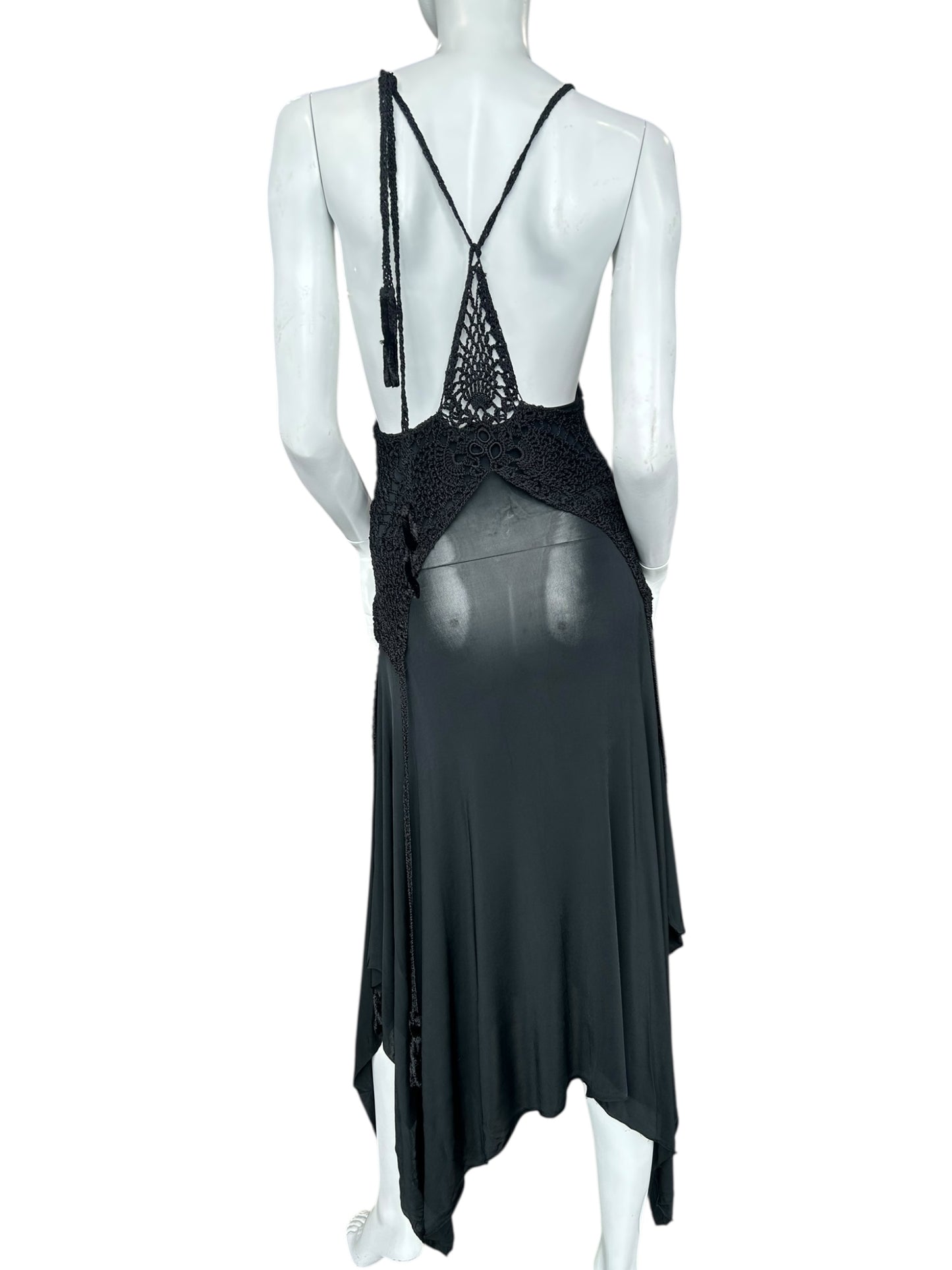 JEAN PAUL GAULTIER KNITTED HALTERNECK MIDI DRESS