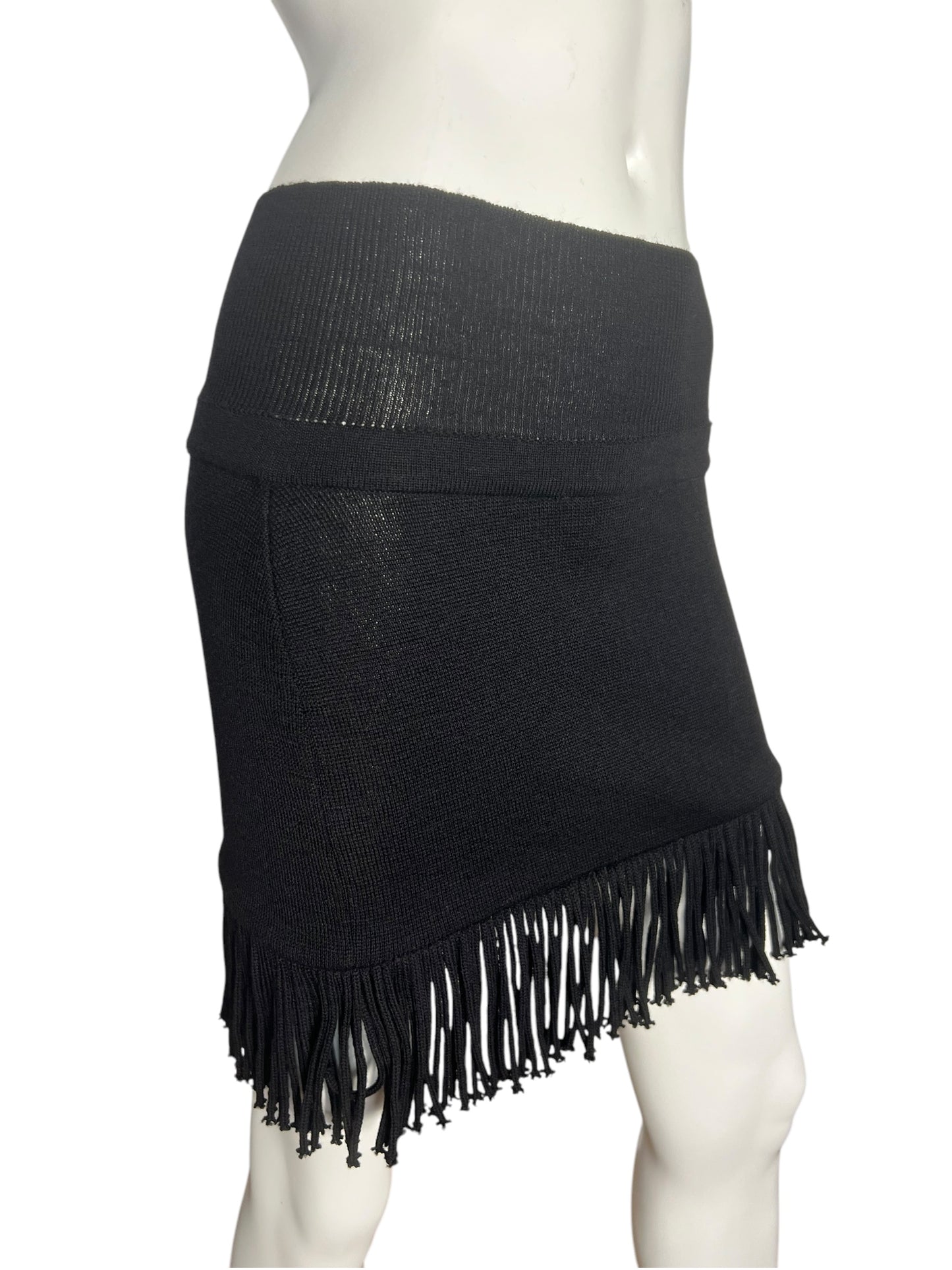 AQUA GIRL WOOL FRINGES SKIRT