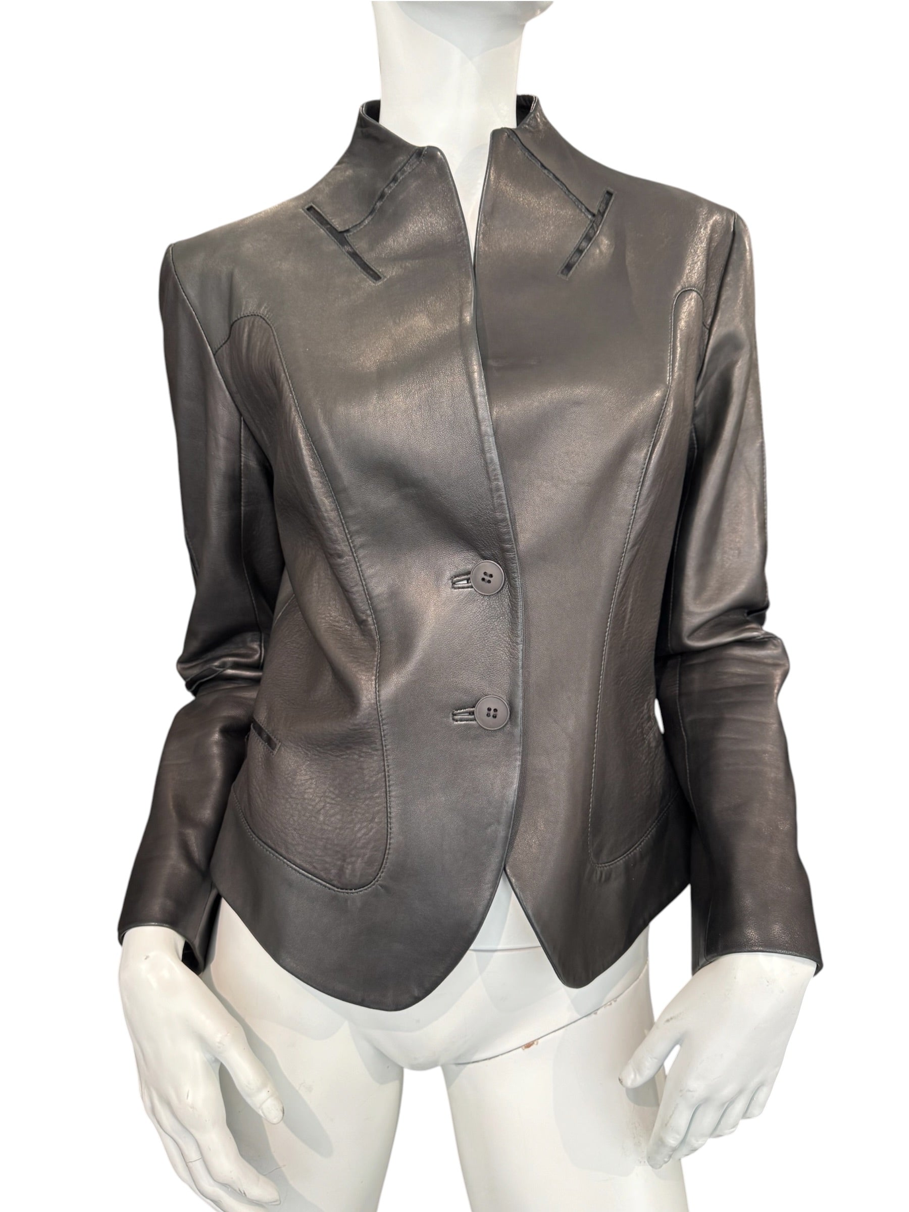 JITROIS LEATHER BLAZER
