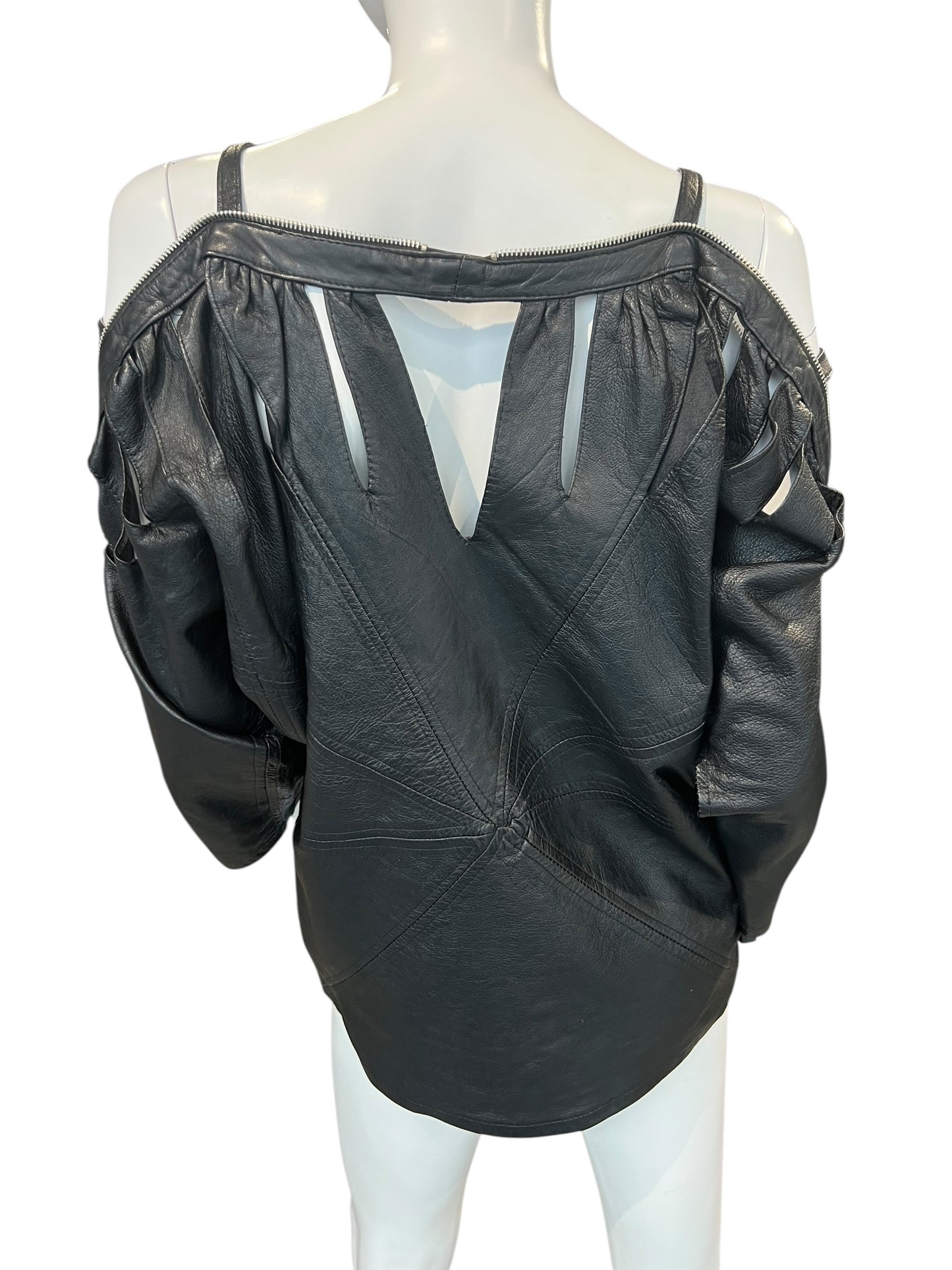 PLEIN SUD LEATHER ZIP TOP