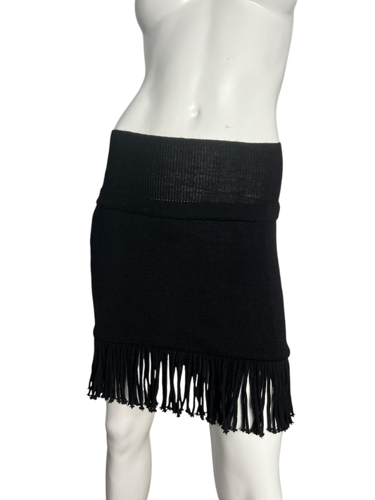 AQUA GIRL WOOL FRINGES SKIRT