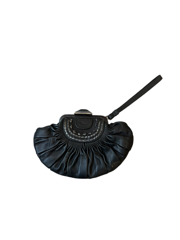 DIOR S/S 2007 SHARON STONE PLEATED LEATHER POUCH