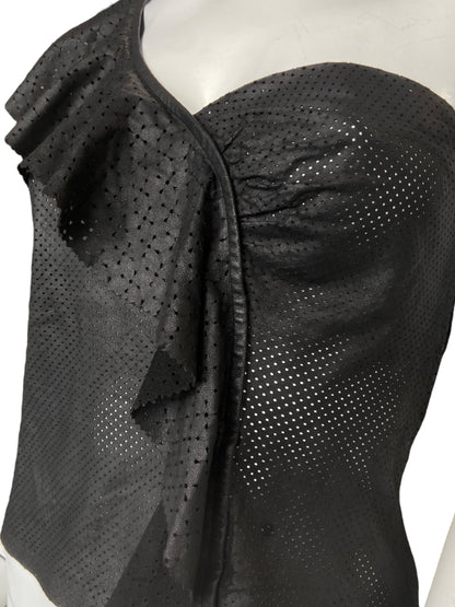 PLEIN SUD LEATHER S/S 2002 ASYMETRICAL TOP