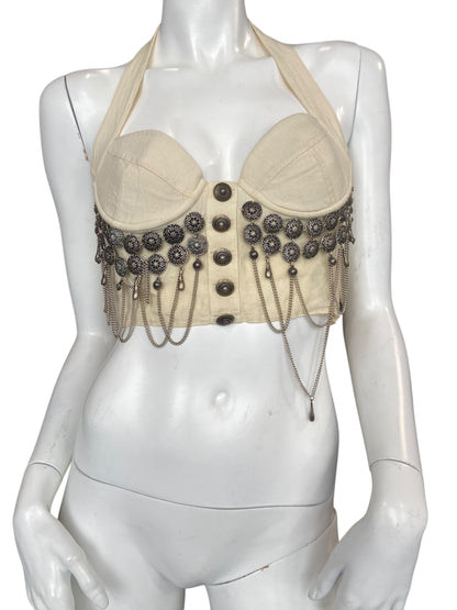 SPORTMAX LINEN CROP TOP