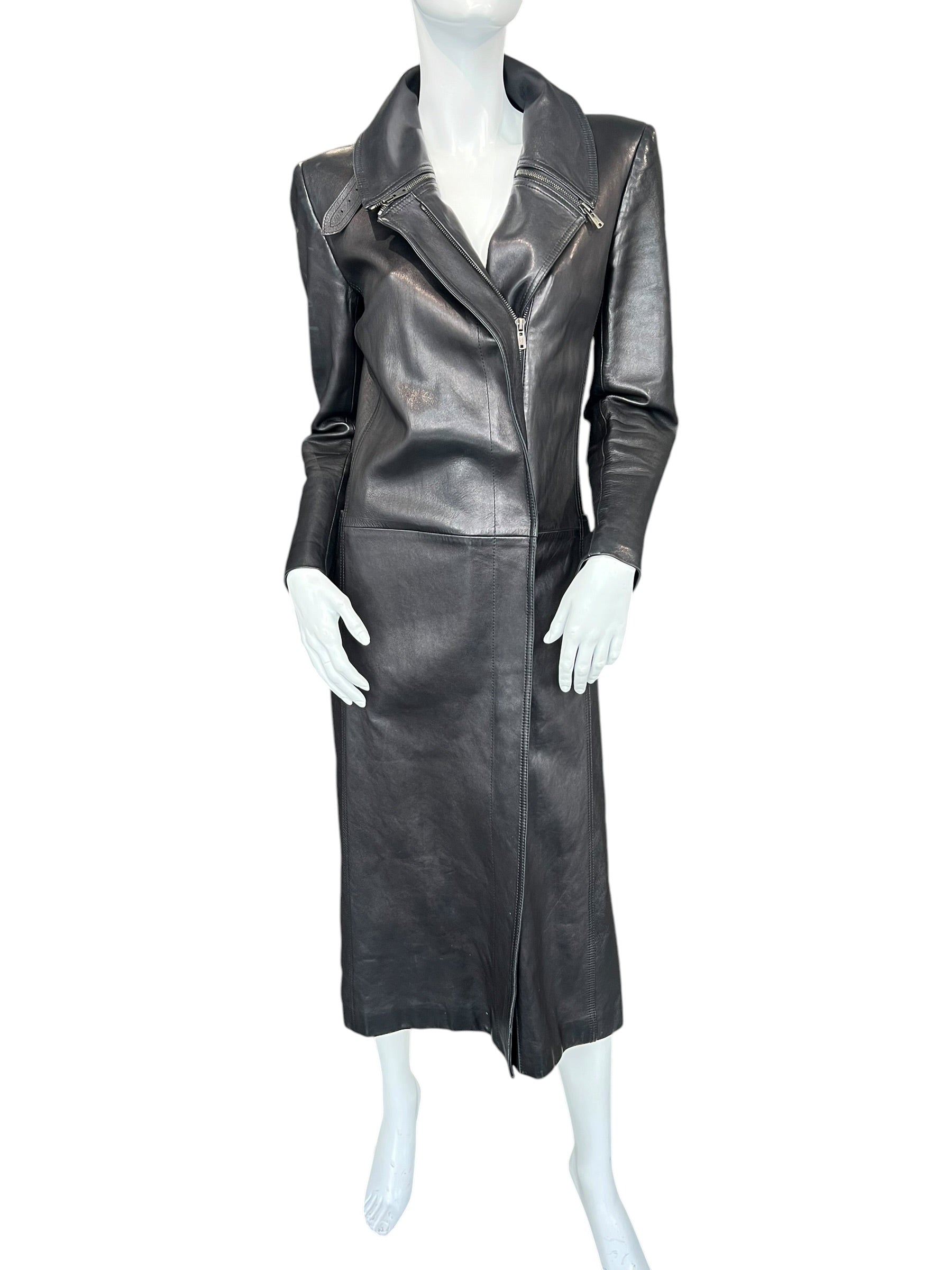 YVES SAINT LAURENT LEATHER COAT