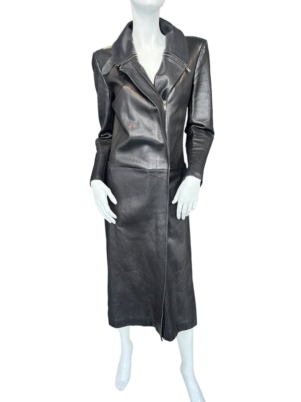 YVES SAINT LAURENT LEATHER COAT
