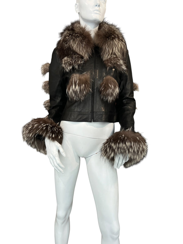 JITROIS LEATHER & FUR JACKET
