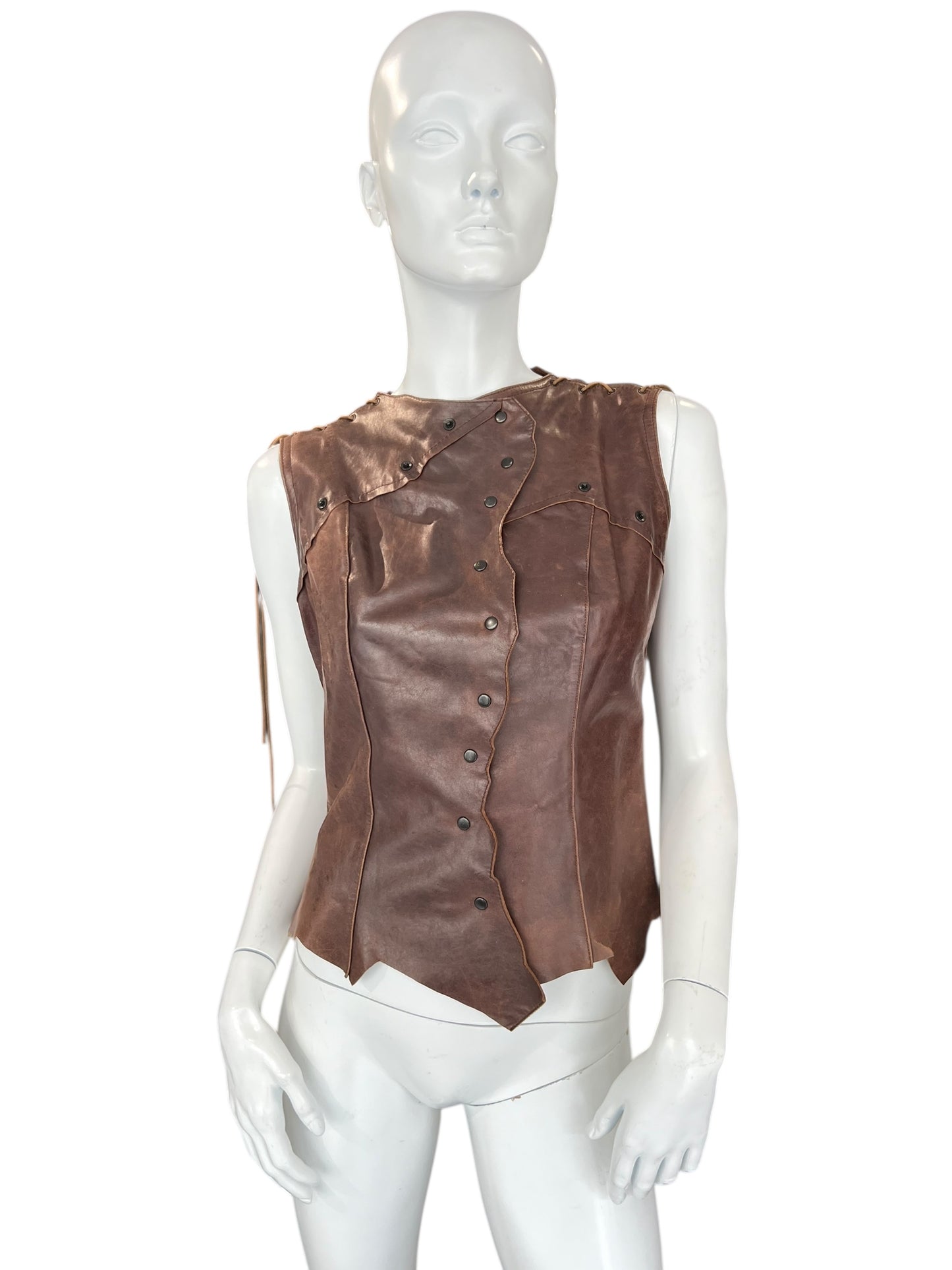 PLEIN SUD LEATHER TOP