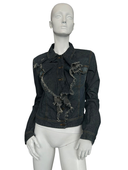 PLEIN SUD DENIM RUCHED JACKET