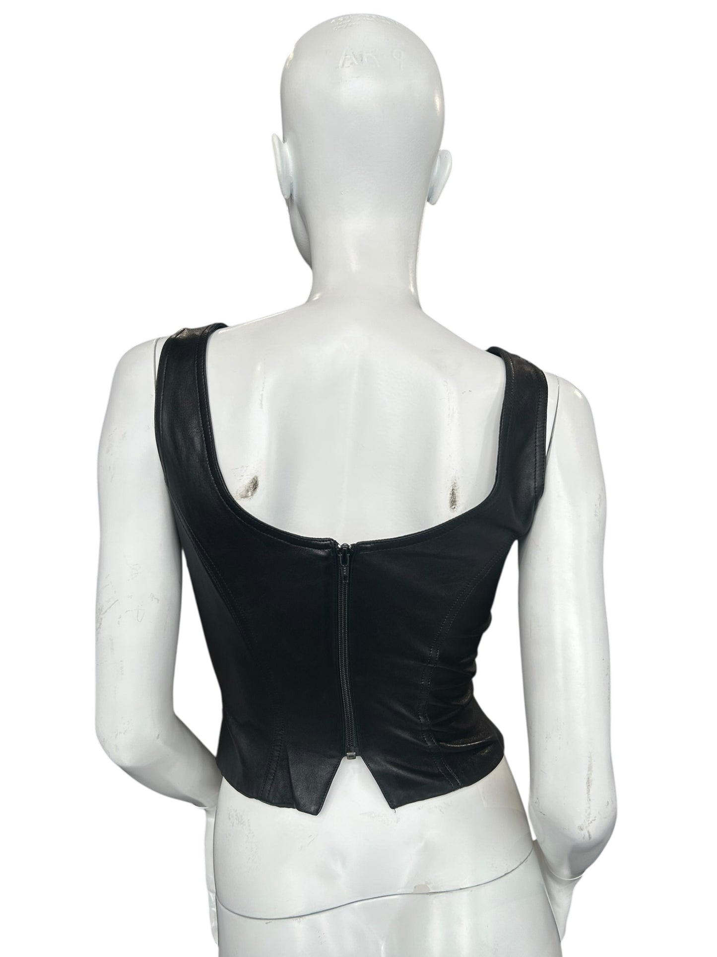 PLEIN SUD LEATHER CORSET TOP