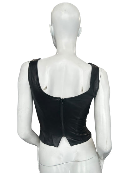 PLEIN SUD LEATHER CORSET TOP