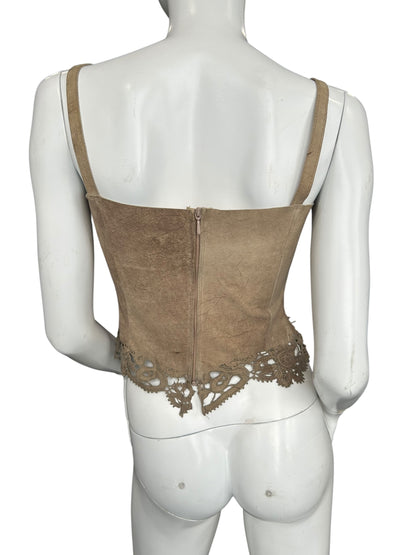 MARIELLA BURANI LEATHER CORSET TOP