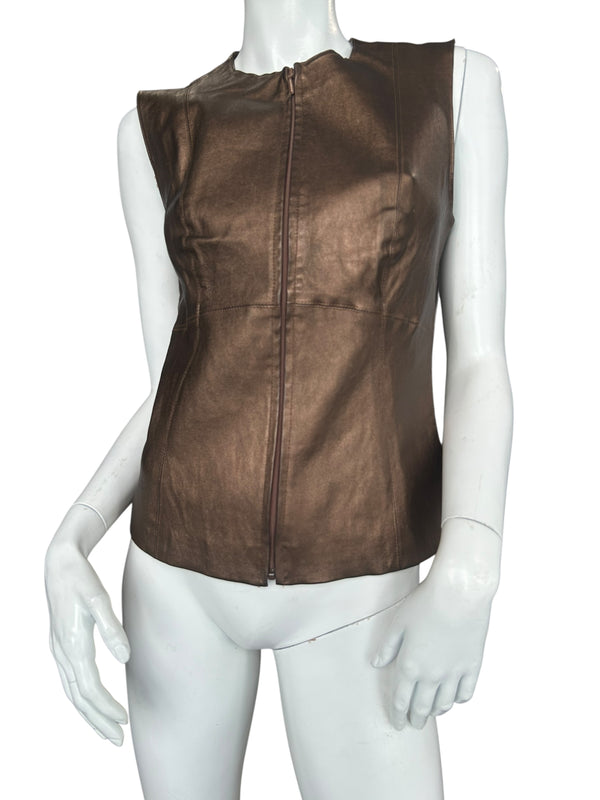 PLEIN SUD LEATHER VEST