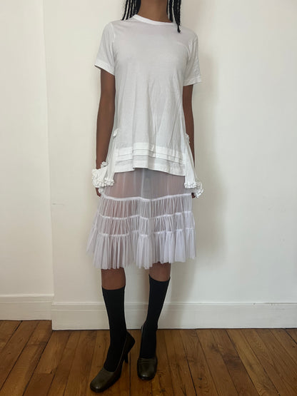 VINTAGE WHITE SHEER SKIRT