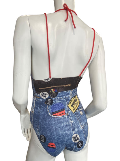 CHRISTIAN DIOR F/W 2001 TROMPE L’ŒIL DENIM SWIMSUIT