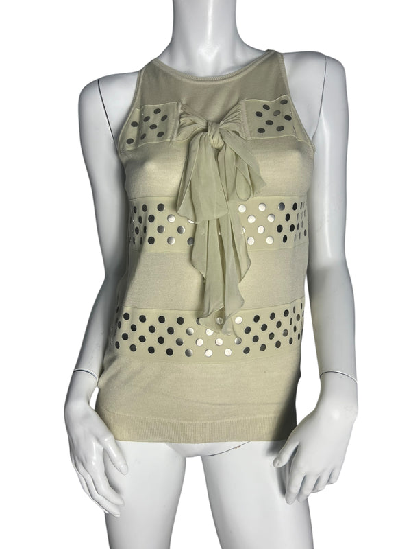 CHRISTIAN DIOR SILK STUDDED TOP