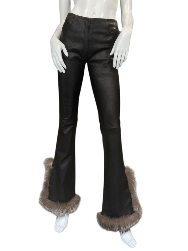 JITROIS LEATHER FUR PANTS