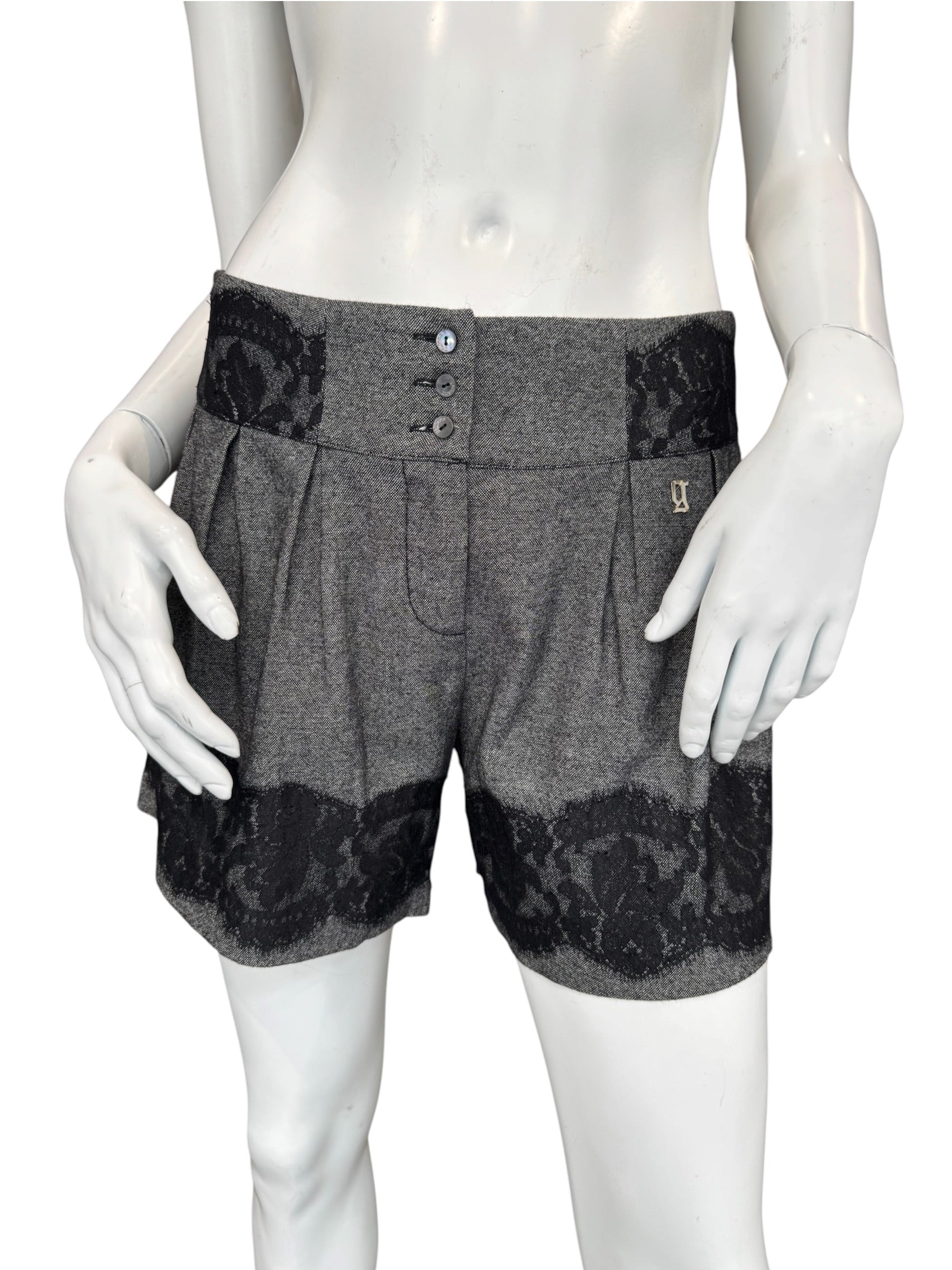 JOHN GALLIANO WOOL LACE SHORTS